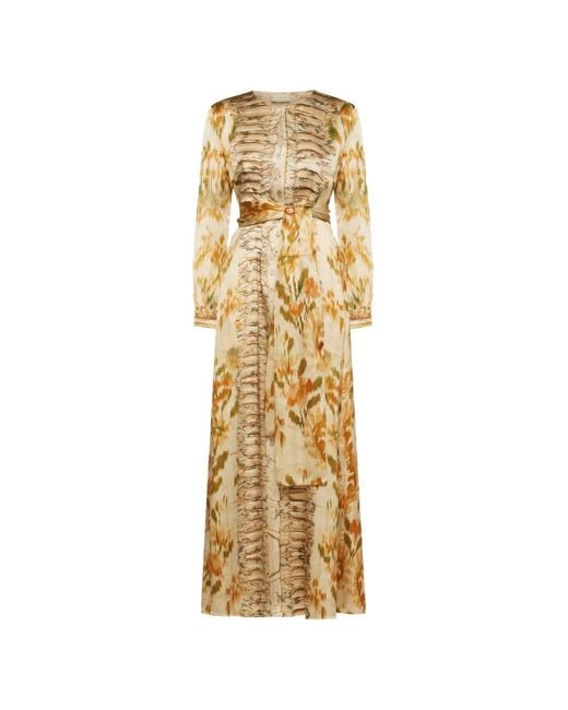 Pierre Louis Mascia Metallic Mutka Ruffled Maxi Dress