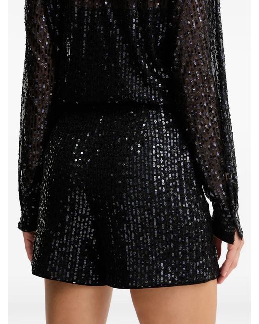 Karl Lagerfeld Black Sequin Logo Shorts