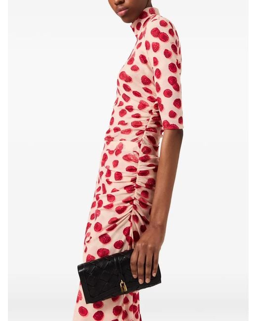 Stella McCartney Red Raspberry-Print Ruched Top