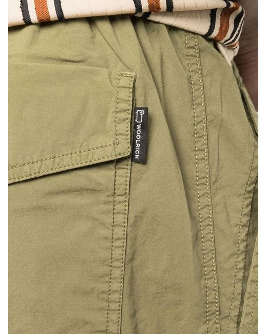 Woolrich Green Straight-Leg Track Shorts for men