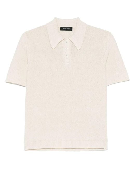 Fabiana Filippi White Knitted Polo Top