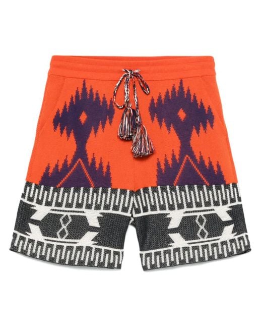 Alanui Red Icon Bermuda Shorts for men