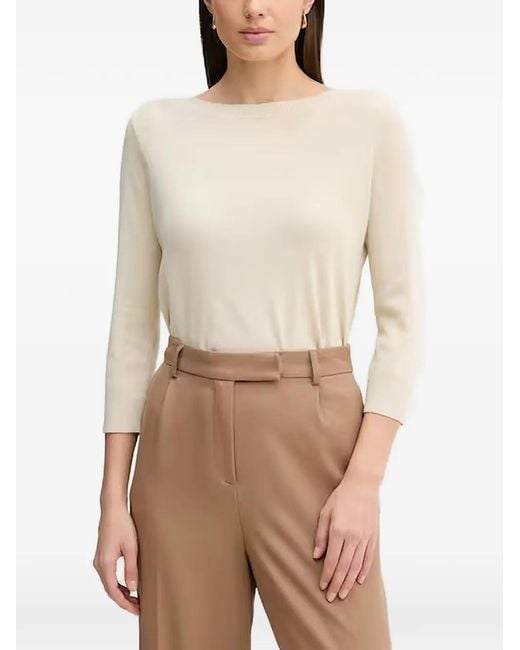 Benetton Natural Boat-Neck Sweater