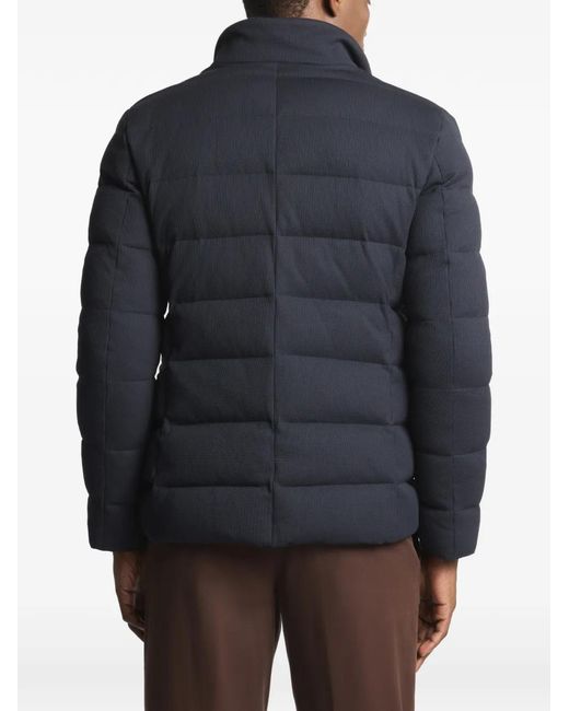 Fay Blue Quilted Double-Breasted Jacket for men