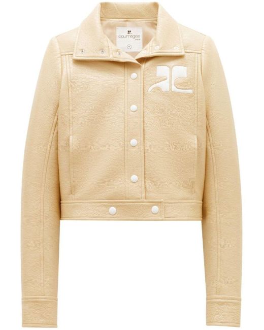 Courreges Natural Bomberjacke mit Logo-Patch