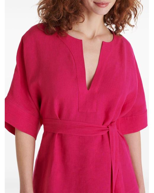 Eres Pink Bibi Linen Midi Dress