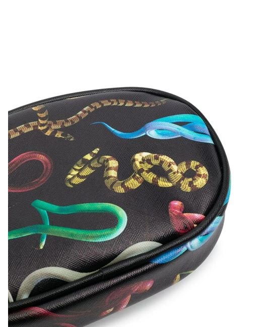 Seletti Black Snakes-Print Belt Bag