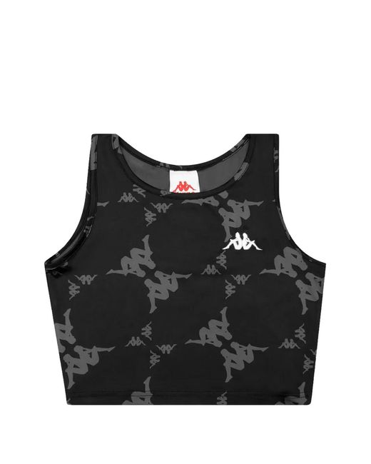 Kappa Black Authentic Katvan Logo-Print Top