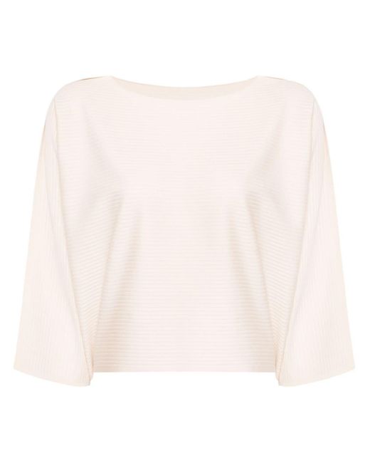 Pleats Please Issey Miyake A-poc Pleated Blouse in het Natural