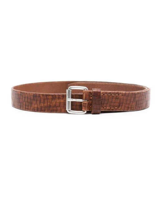Our Legacy Brown Textured Leather Belt