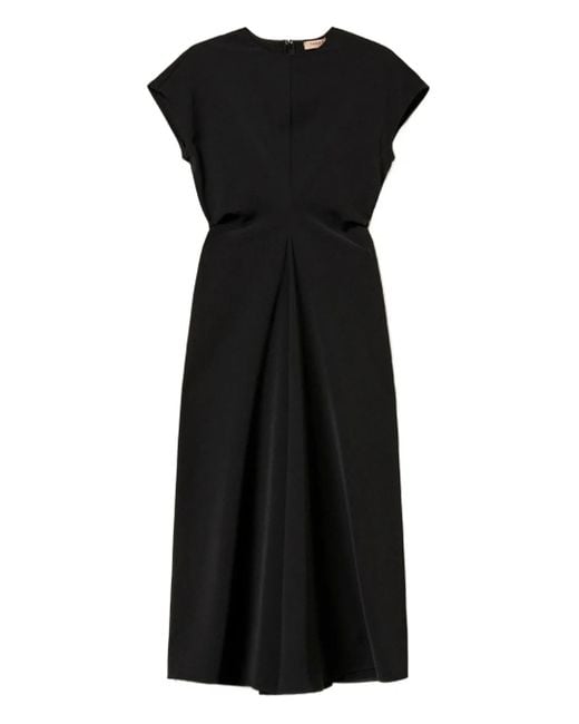 Robe Mi-Longue À Design Drapé Twinset en coloris Black