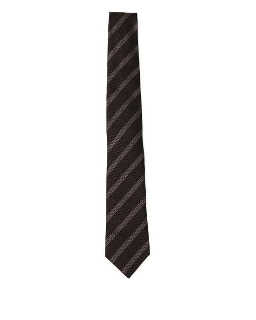 Corbata de seda a rayas Brunello Cucinelli de hombre de color White