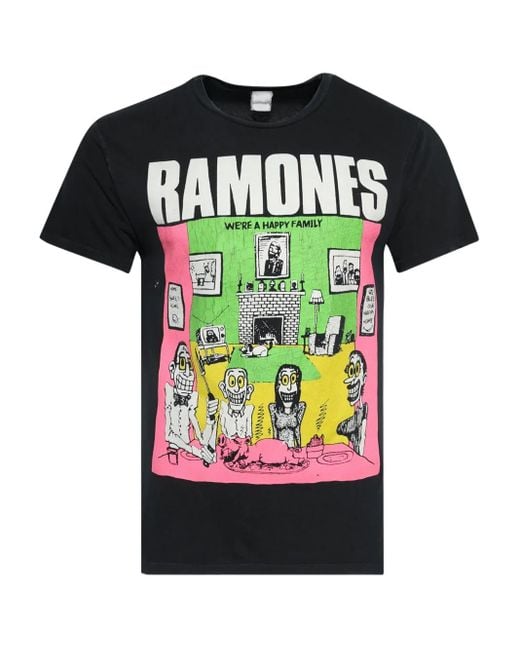 MadeWorn Black Ramones Graphic T-Shirt for men