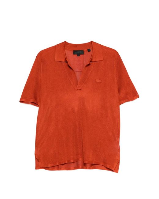 Lacoste Orange V-Neck T-Shirt for men
