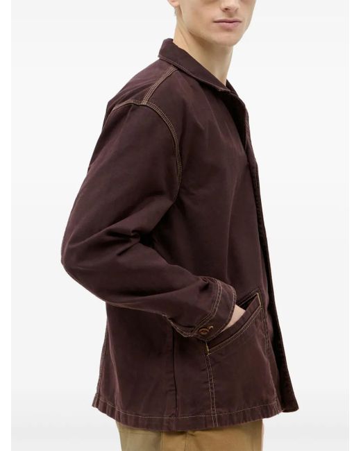 Dickies Brown Button-Fastening Logo-Patch Jacket for men