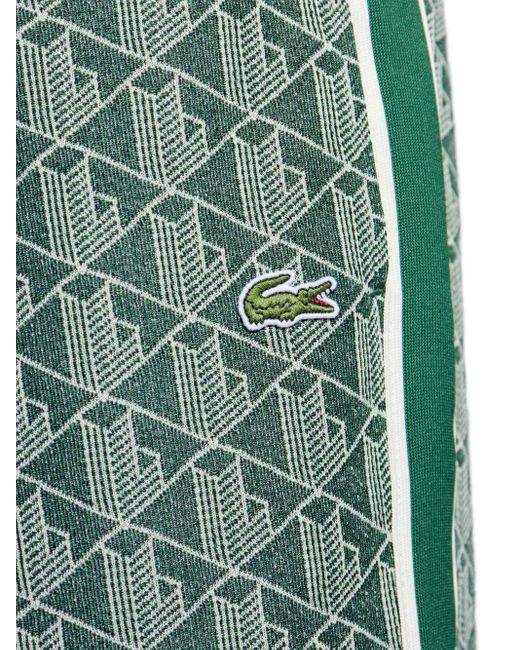 Lacoste Broek Met Geometrisch Patroon En Zijstreep in het Green voor heren