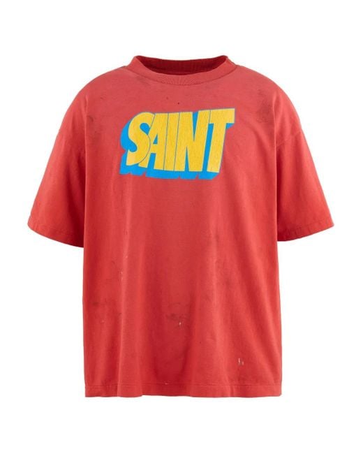 SAINT Mxxxxxx Red Cotton T-shirt for men