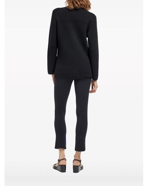 Barrie Black Double-Breasted Military Coat