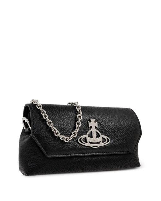 Vivienne Westwood オーブ 型押し レザークラッチ 黒 Vivienne Westwood レディース ブラック Orb クラッチバッグ