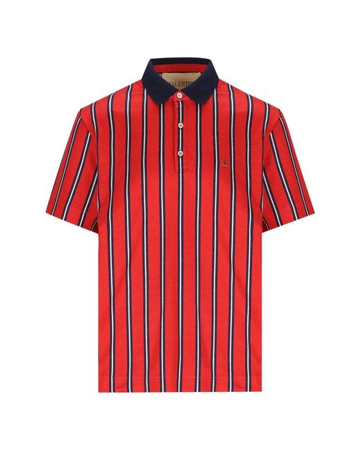 Valentino Garavani Red Polo À Rayures for men