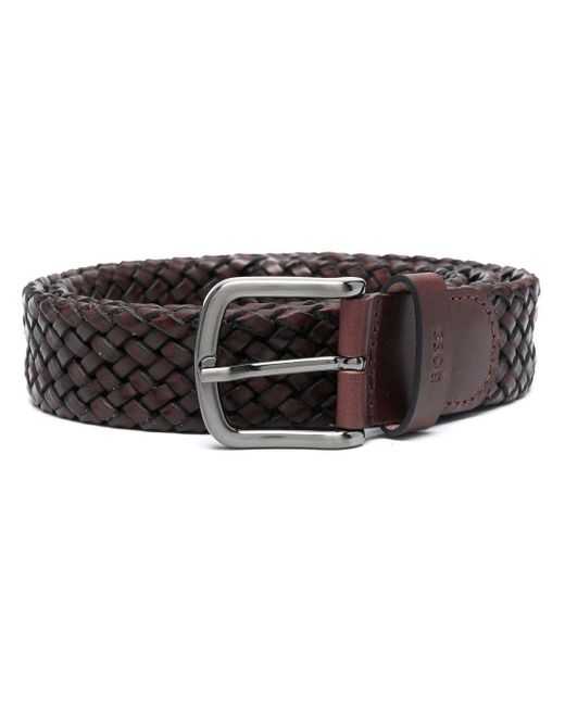 BOSS by HUGO BOSS Braided Leather Belt in Brown for Men | Lyst UK