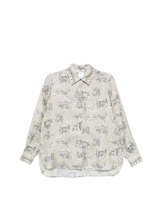 Max Mara White Hemd Mit Muster