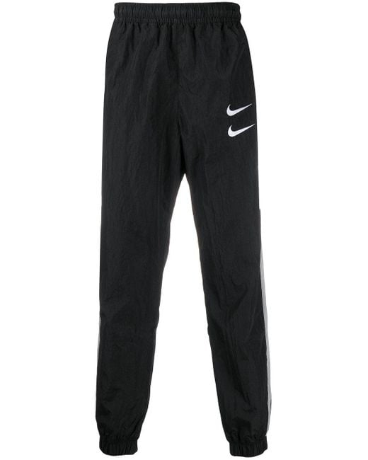 Nike Double Swoosh Logo Track Pants in Black for Men | Lyst