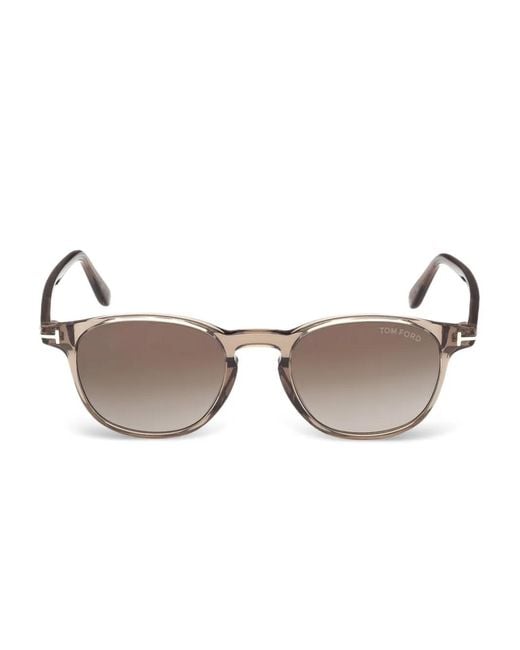 Tom Ford Brown Round Frame Sunglasses for men