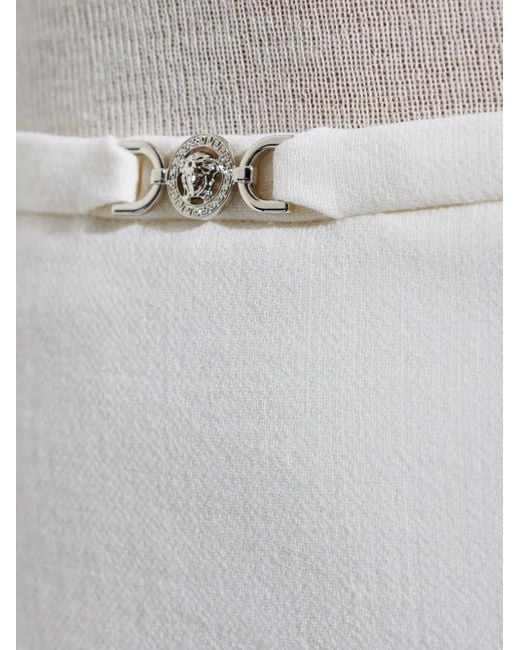 Versace White Medusa-Buckle Mini Skirt