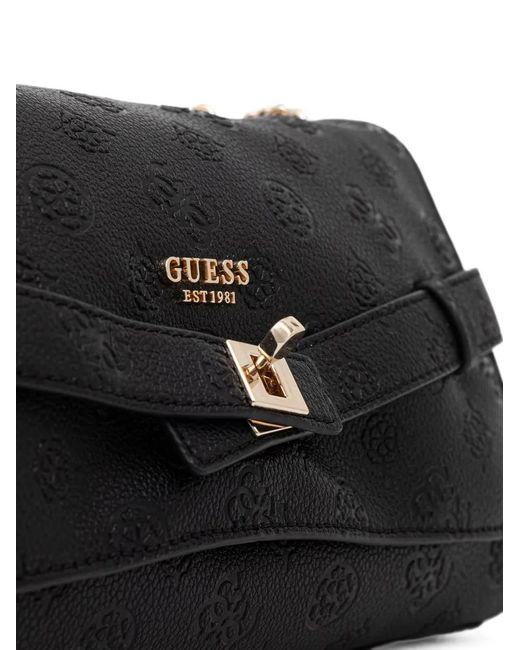 Guess Black Ella Twist-Lock Shoulder Bag