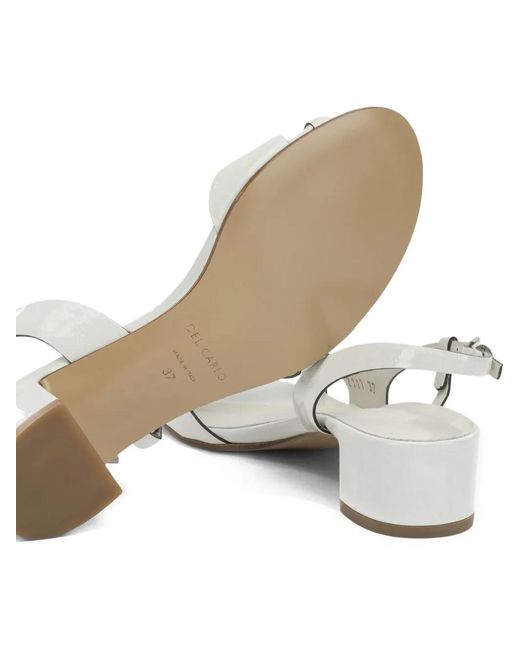 Roberto Del Carlo White Crossover-Strap Slingback Sandals