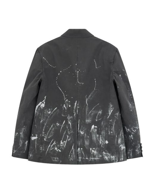 we11done Gray Paint-Splatter Blazer for men