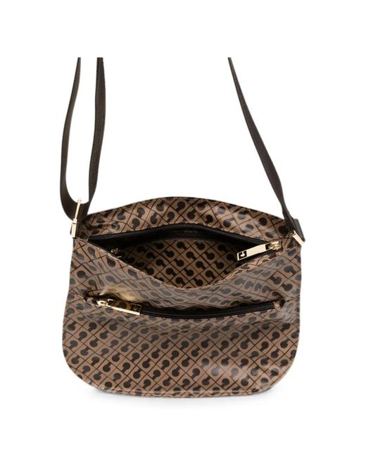 Gherardini White Small Monogram-Print Shoulder Bag