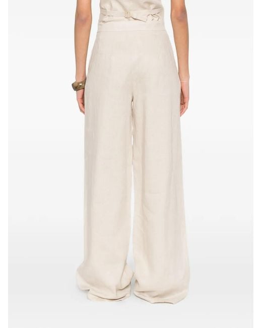 Max Mara White Tapioca Palazzo Pants