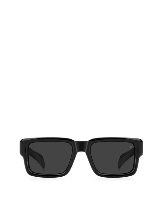 David Beckham Black Rectangle-Frame Sunglasses for men