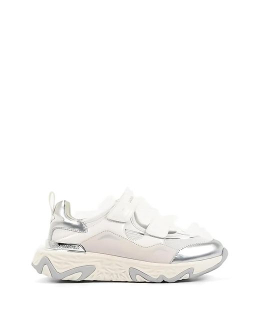 Karl Lagerfeld White Blaze Panelled Touch-Strap Sneakers
