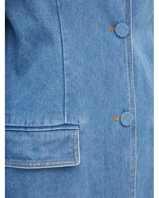 Bardot Blue Button-Fastening Denim Blazer