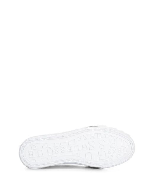 Guess Brown Jelexa Monogram-Print Lace-Up Sneakers