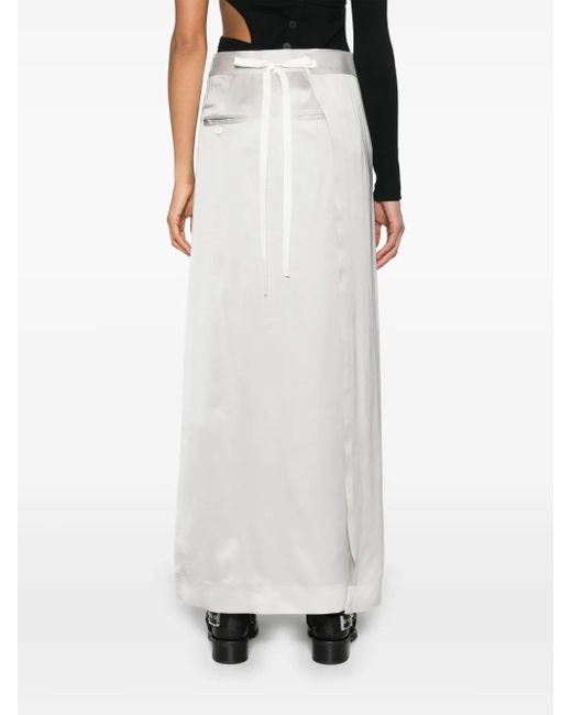 MM6 by Maison Margiela White Tailored Satin Wrap Skirt