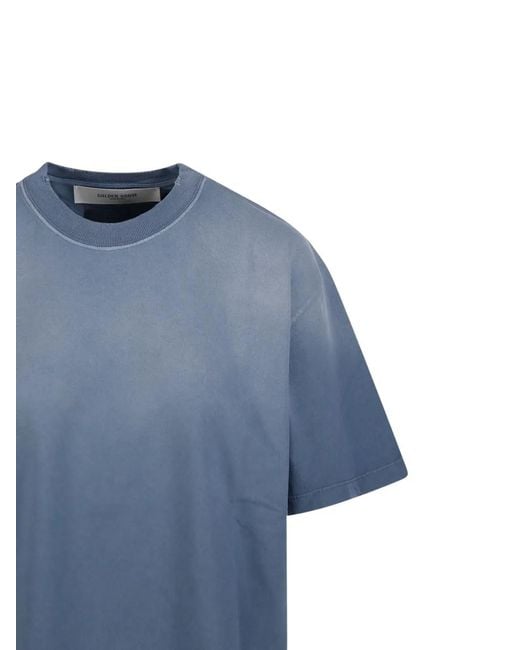 Golden Goose Deluxe Brand Blue Baby- T-Shirt With Reverse Logo On The Back