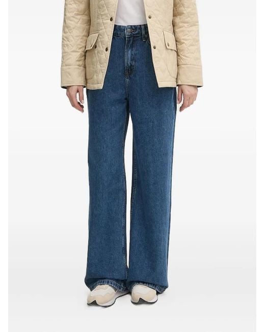 Barbour Blue Wide-Leg Cotton Jeans