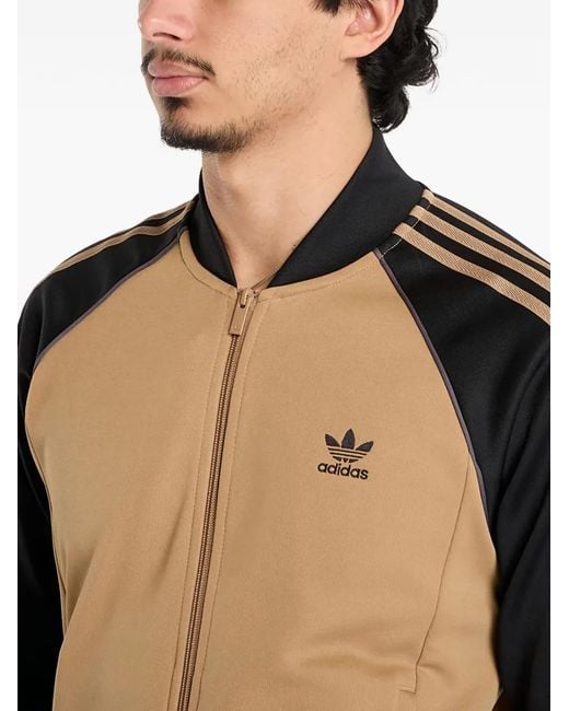 Adidas Black Adicolor Classics Three-Stripe Zip Sweatshirt for men