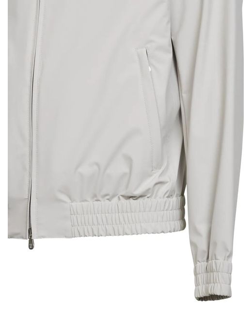 Brunello Cucinelli White Water Resistant Linen Blend Jacket for men