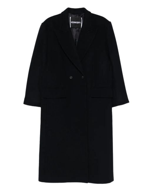 frenken Black Double-Breasted Coat