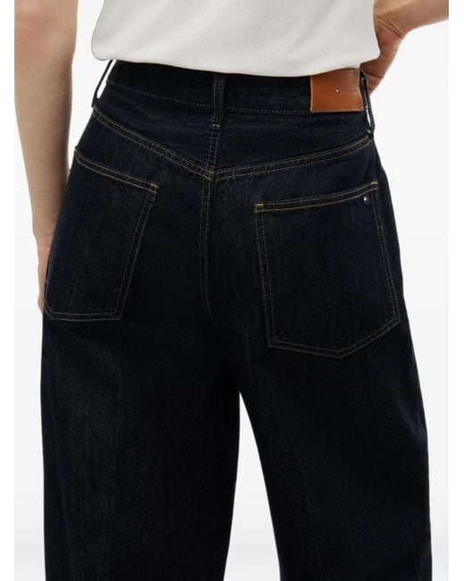 Tommy Hilfiger Blue Quinn Mid-Waisted Wide-Leg Jeans