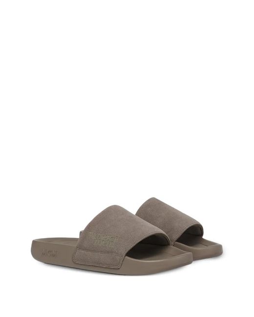MCM Gray Claquettes We The Best Ultrasuede
