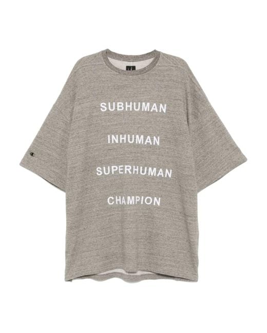 T-Shirt Tommy T di Rick Owens X Champion in Gray da Uomo