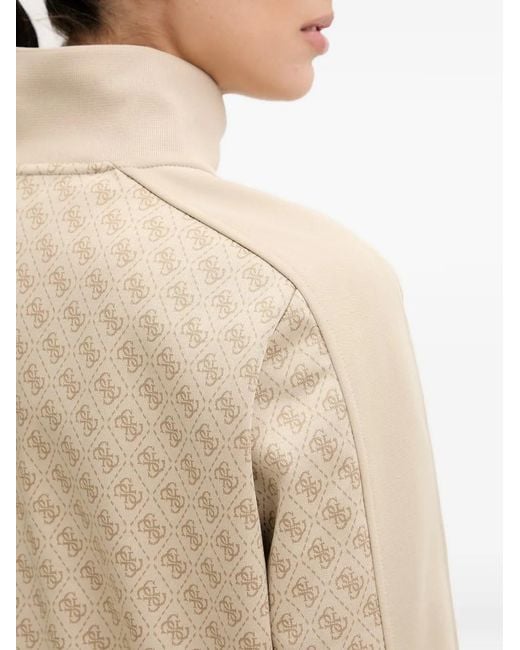Guess Natural Maya Monogram Zip-Up Sweatshirt