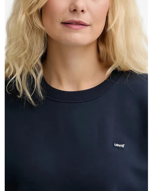 Levi's Blue Logo-Patch Crew-Neck Sweatshirt