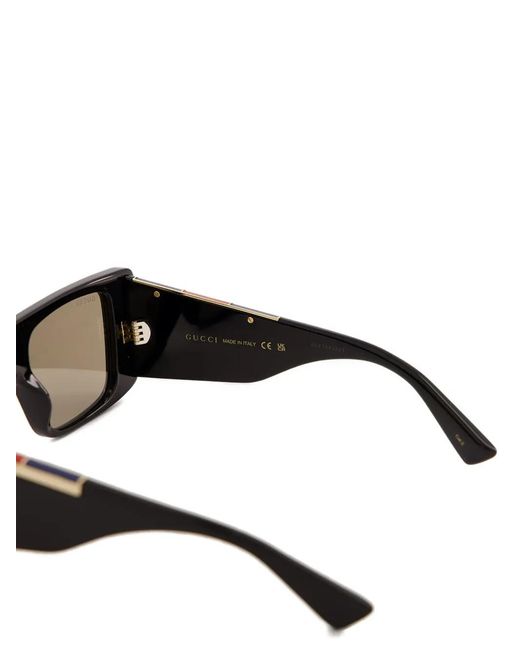 Gucci Black Rectangle-Frame Sunglasses for men